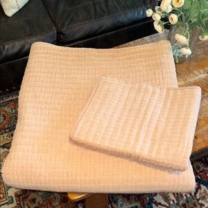 UGG Blush Pink Quilted Throw Blanket